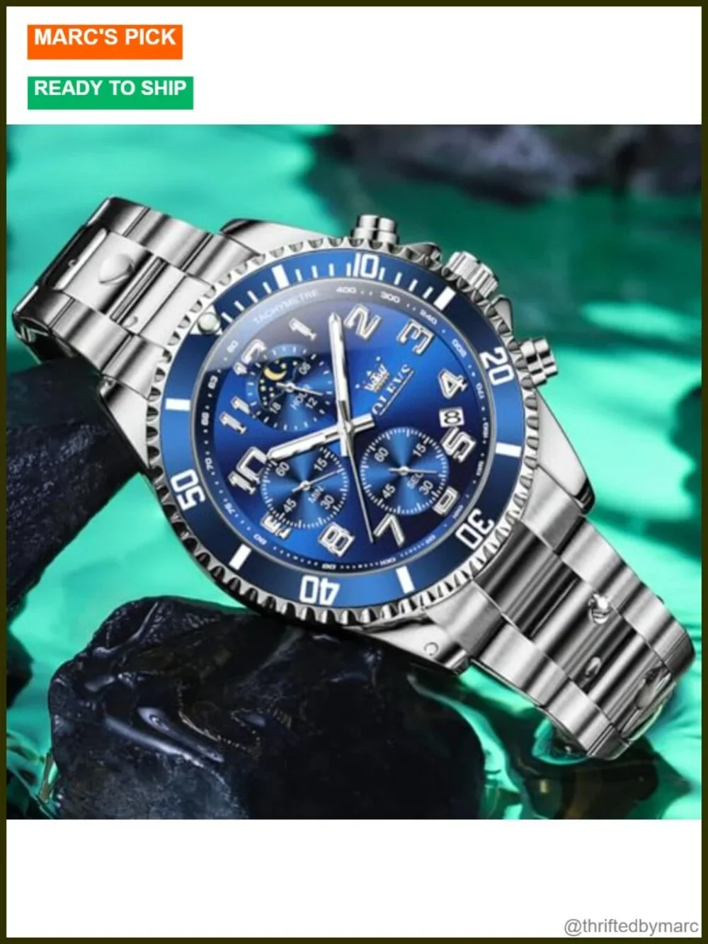 Luxury Stainless Steel Men's Day Date Quartz Dress Watch Luminous